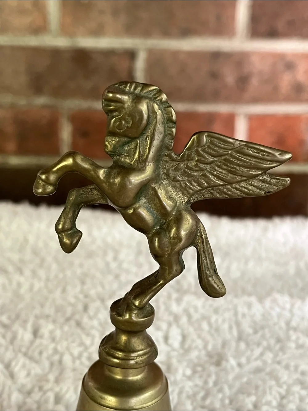 Brass Pegasus Bell - Winged Horse Figurine 6 Inch - Picture 5 of 8